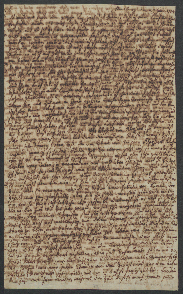 Abbildung eines handschriftlichen Briefes von Ernestine Voß